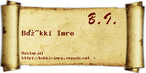 Bükki Imre névjegykártya